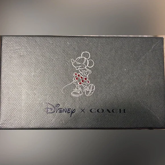 COACH x DISNEY Supple Leather Minnie Mouse Bag Charm Keychain Key Fob NEW NWT - Picture 13 of 14